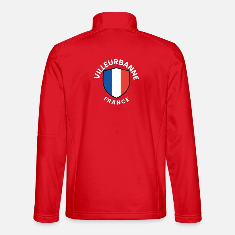 French Flag Shield Design - Unisex Softshell Jacket - red