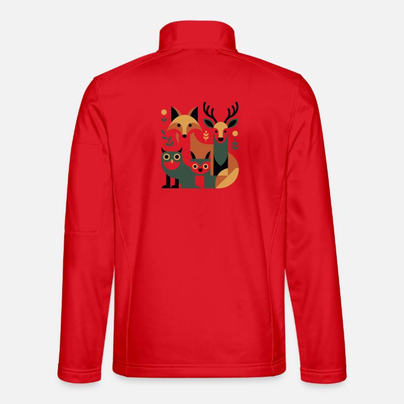 Geometric Forest Animals Unisex Softshell Jacket