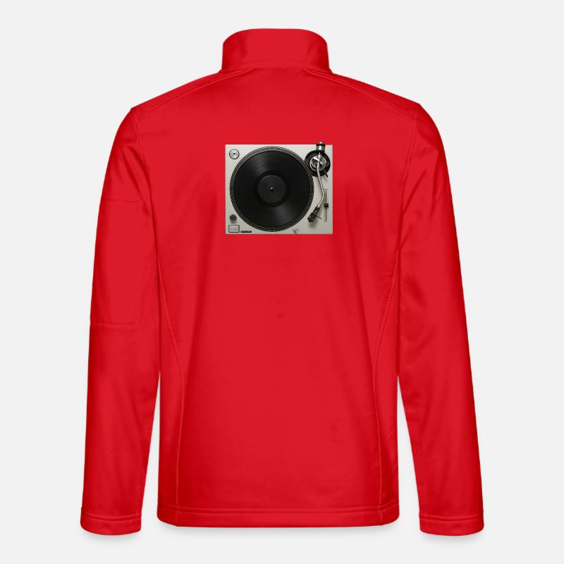 Gioco di vinili con grammofono giradischi - Giacca softshell unisex - rosso