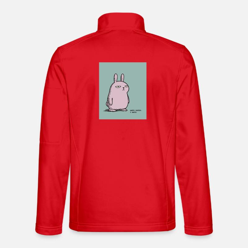 Happy Easter I Guess – Grumpy Bunny Easter Design Unisex Softshell Jacket