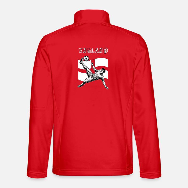 Fußball England Flagge Fallrückzieher - Unisex Softshelljacke - Rot