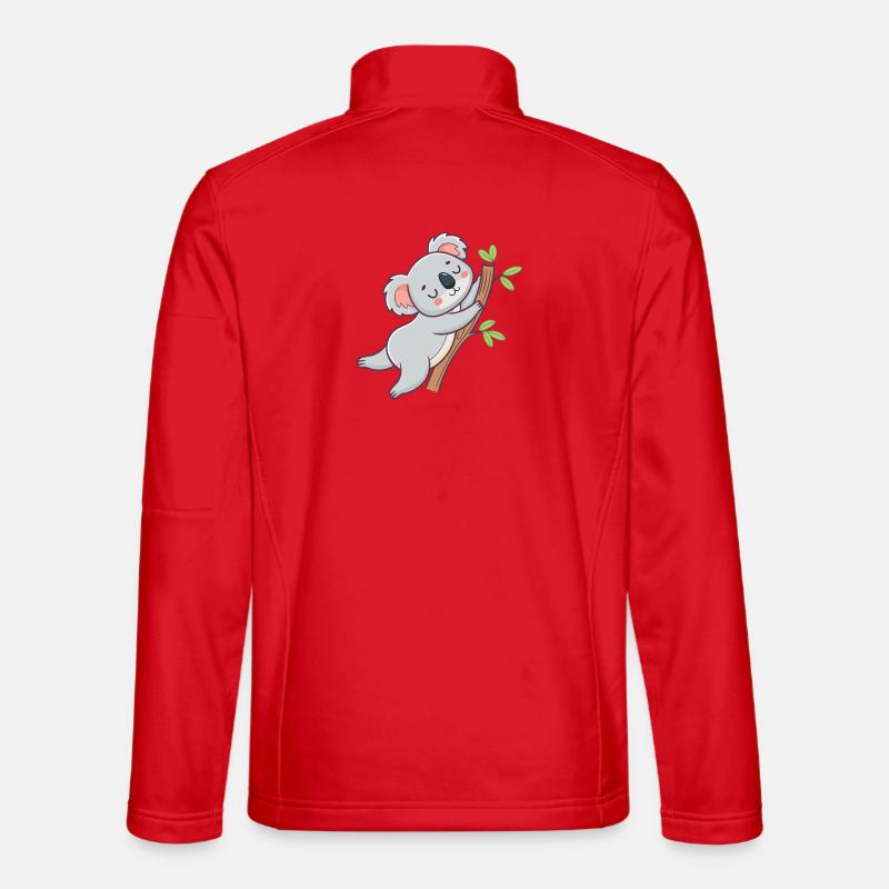 Cuddly koala on pastel branch - Unisex Softshell Jacket - red