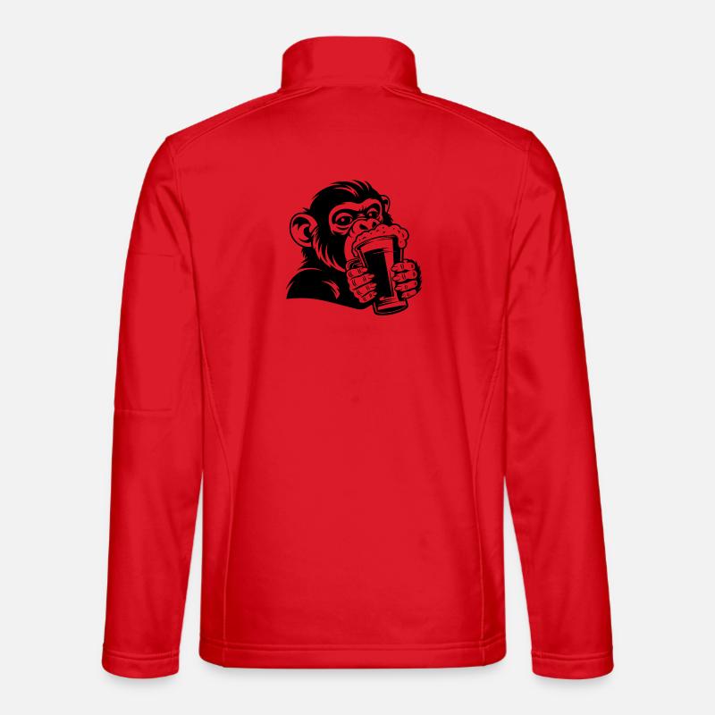 Casual Monkey with Drink Unisex Softshell Jacket