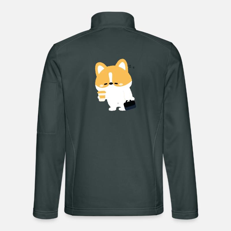 Tired Corgi Coffee  Unisex Softshell Jacket