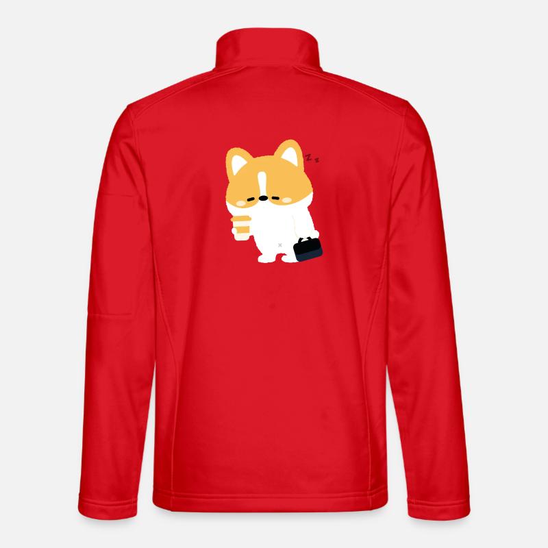Café Corgi Fatigué - Veste en tissu softshell Unisexe - rouge