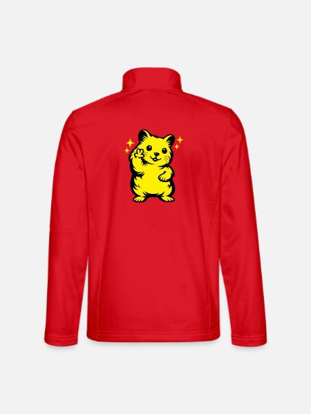 Hamster Cartoon - Unisex Softshell Jacket - red
