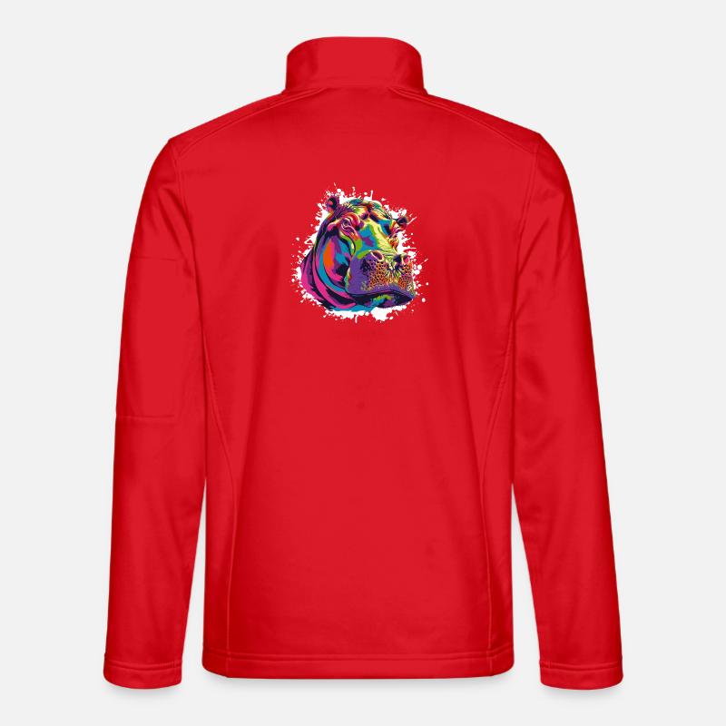 Hippo Art Comic - Unisex Softshell Jacket - red