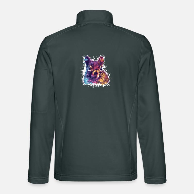 Contraste de couleur Écureuil PopArt Veste en tissu softshell Unisexe