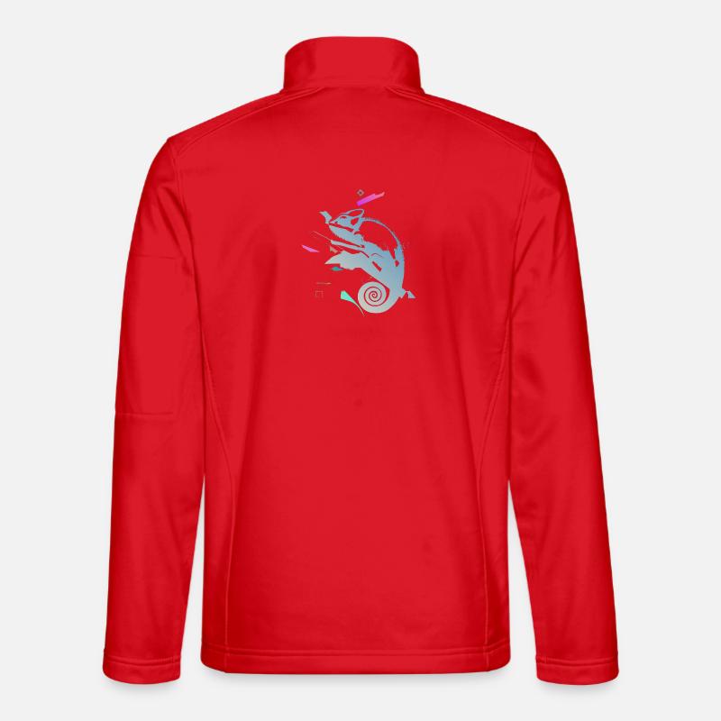 Spiral Chameleon in Neon Gradient - Unisex Softshell Jacket - red