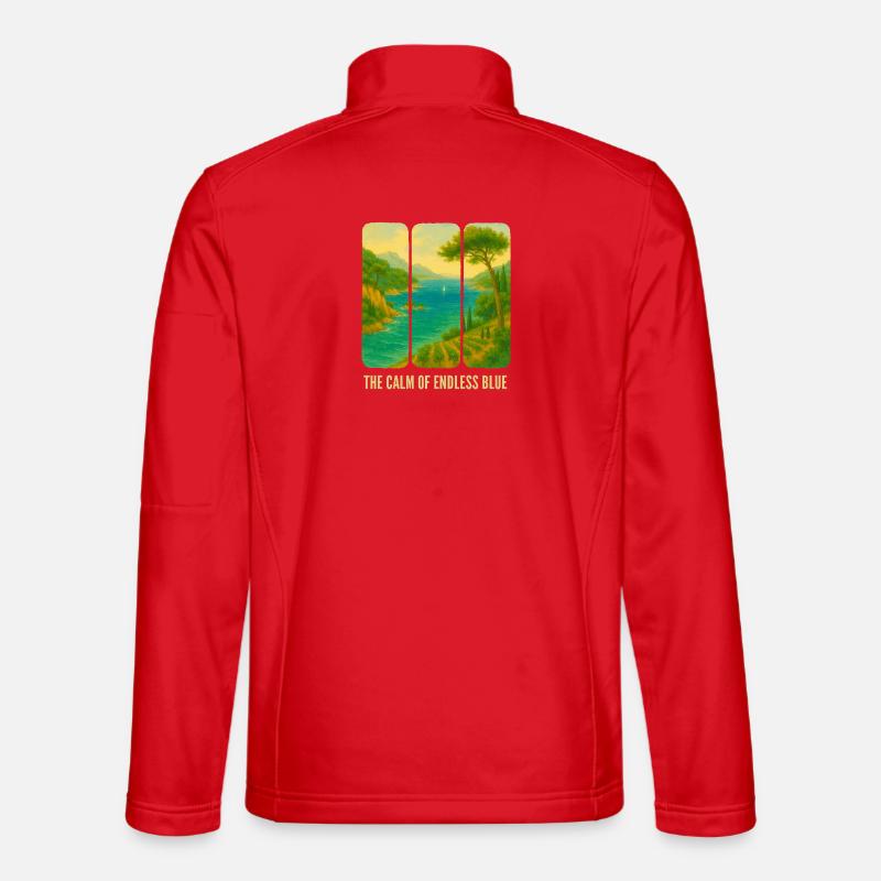 Die Ruhe des blauen Horizonts - Unisex Softshelljacke - Rot