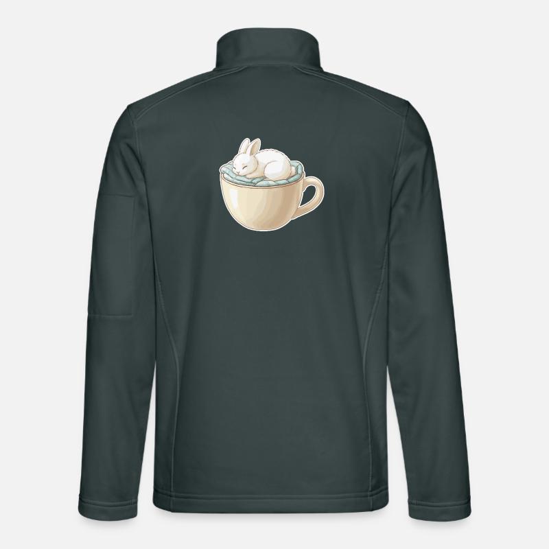 Sleeping rabbit in a cup Unisex Softshell Jacket
