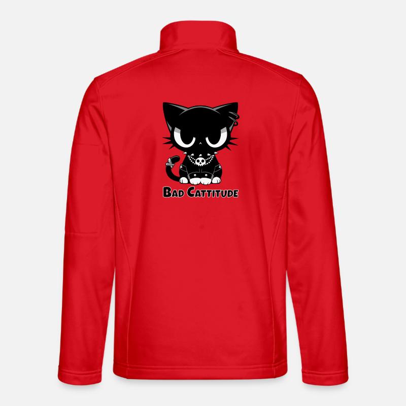 Bad Cattitude Goth Cat with Attitude - Unisex Softshell Jacket - red