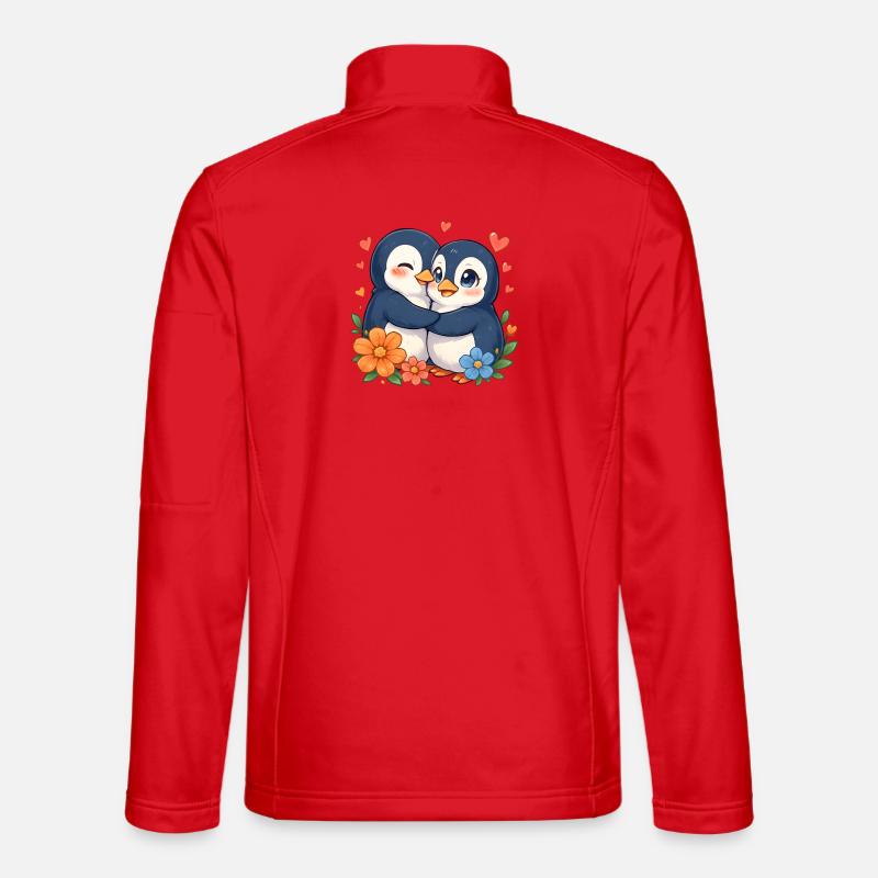 Kuschelpinguine Liebesduo - Unisex Softshelljacke - Rot