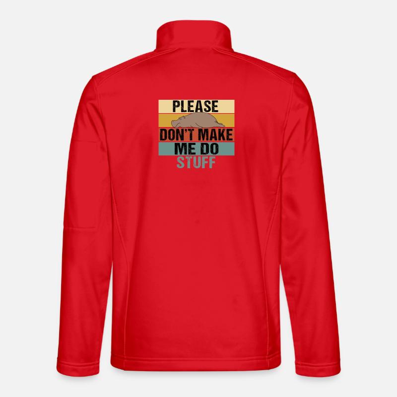 Lazy Hippo Please Don't Make Me Do Stuff Retro Unisex Softshell Jacket
