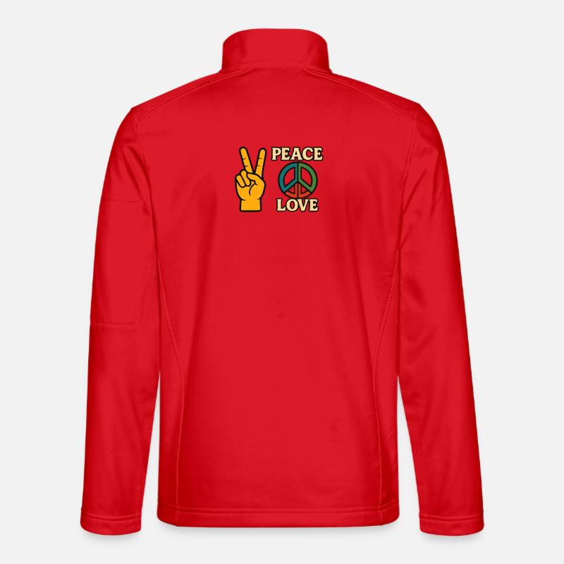Peace and Love Icon Peace Tee - Unisex Softshell Jacket - red