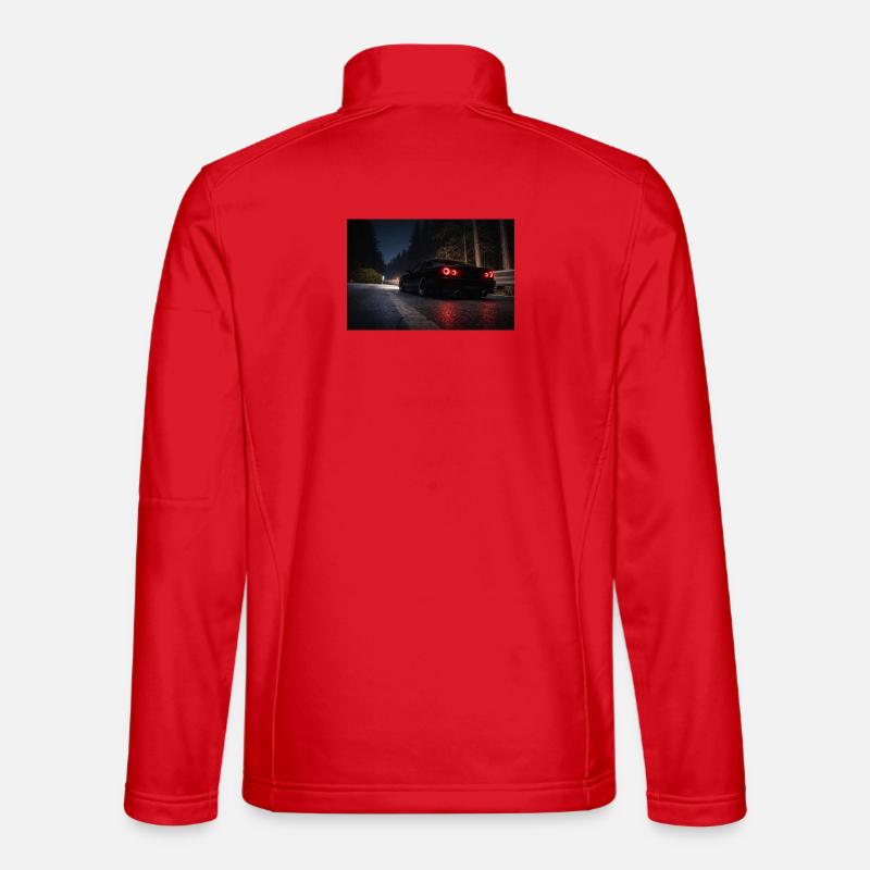 Nachtsportwagen auf der Straße - Unisex Softshelljacke - Rot