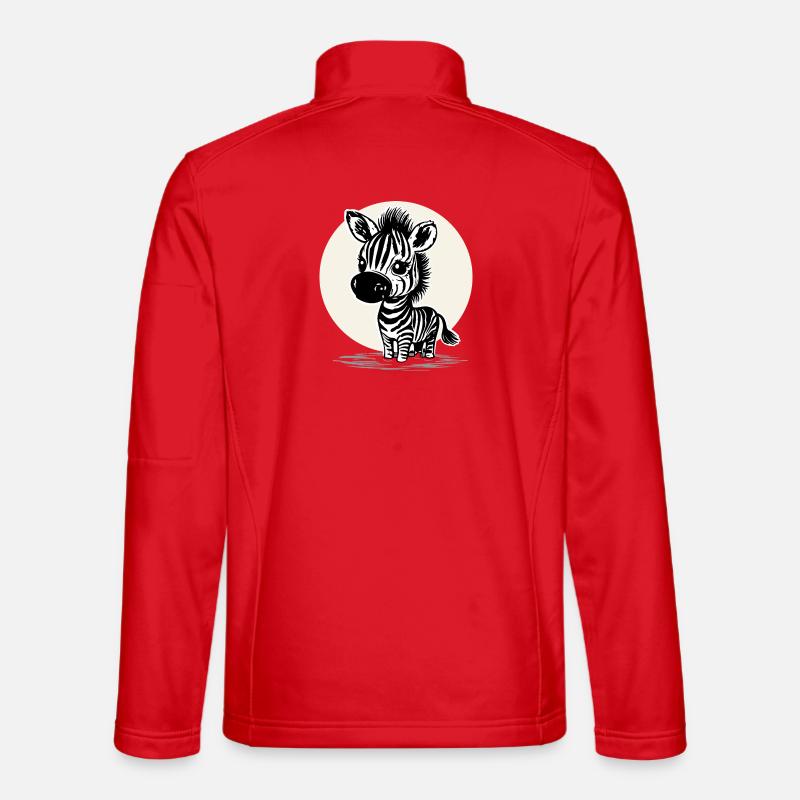 Süßes Zebra – Niedliches Tiermotiv - Unisex Softshelljacke - Rot