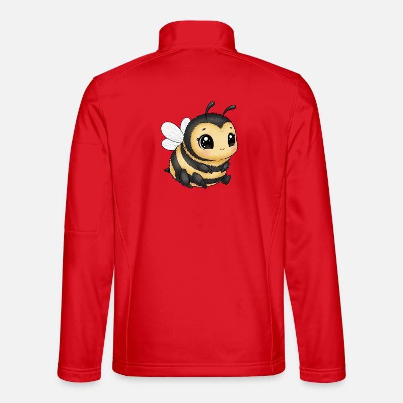 Cuddly bee with big eyes - Unisex Softshell Jacket - red