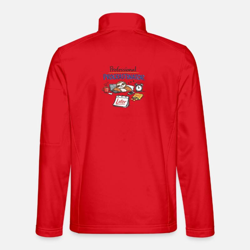 Professional Procrastinator – Sloth Office Saying - Unisex Softshell Jacket - red