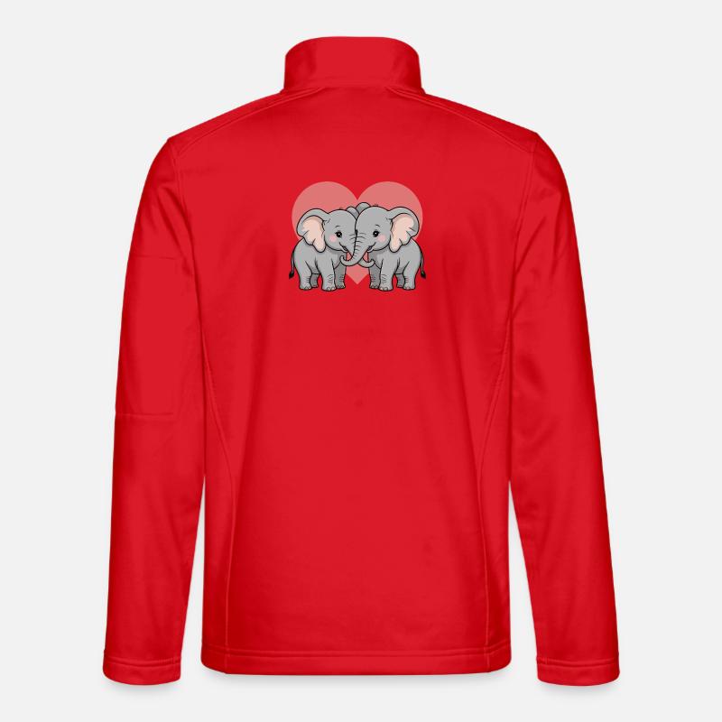 Elefant Paar Herz - Unisex Softshelljacke - Rot