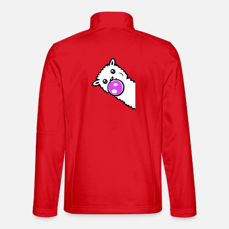 Llama Bubbles Side Edge Cool Cute Side Unisex Softshell Jacket