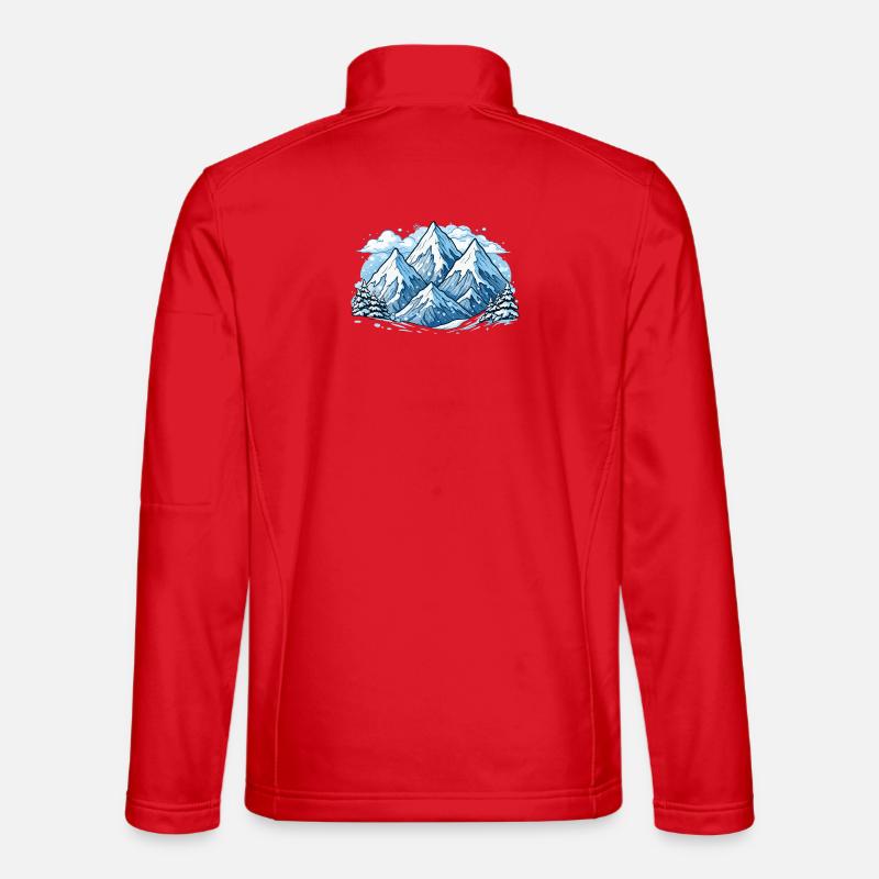 Berge Mountains - Unisex Softshelljacke - Rot