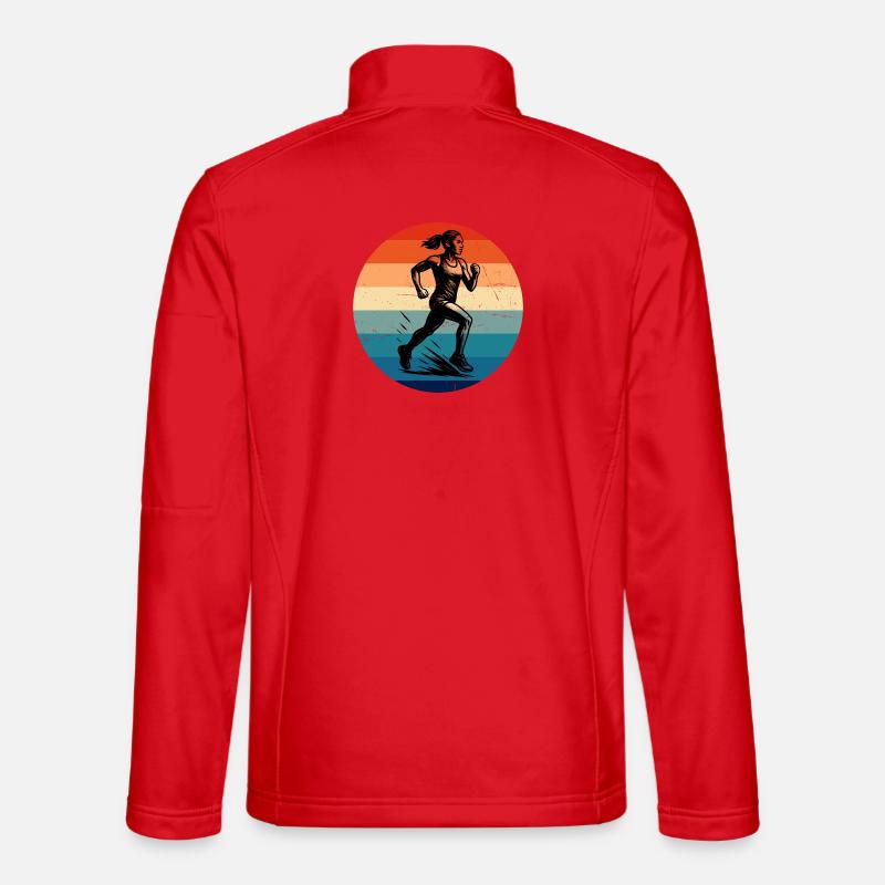 Motif classique de course Veste en tissu softshell Unisexe