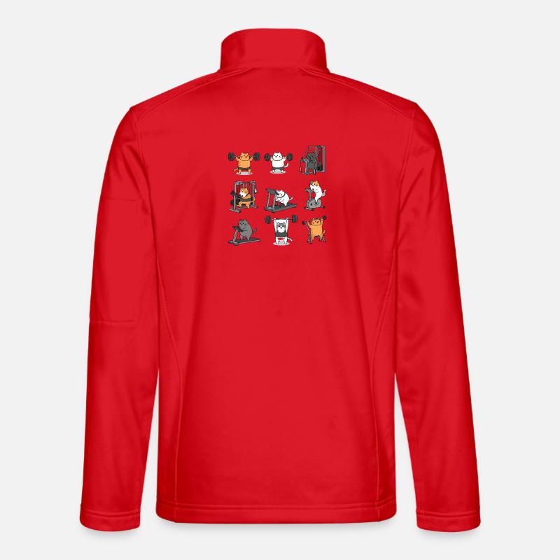 Leg Day with Cat Cat - Unisex Softshelljacke - Rot