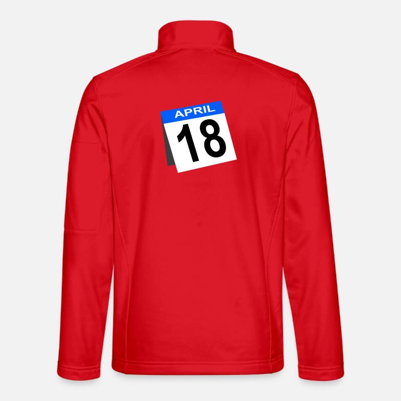 Calendrier du 18e anniversaire d’avril - Veste en tissu softshell Unisexe - rouge