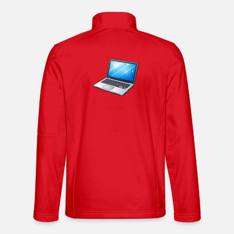 Laptop Light Blue Neon Unisex Softshell Jacket
