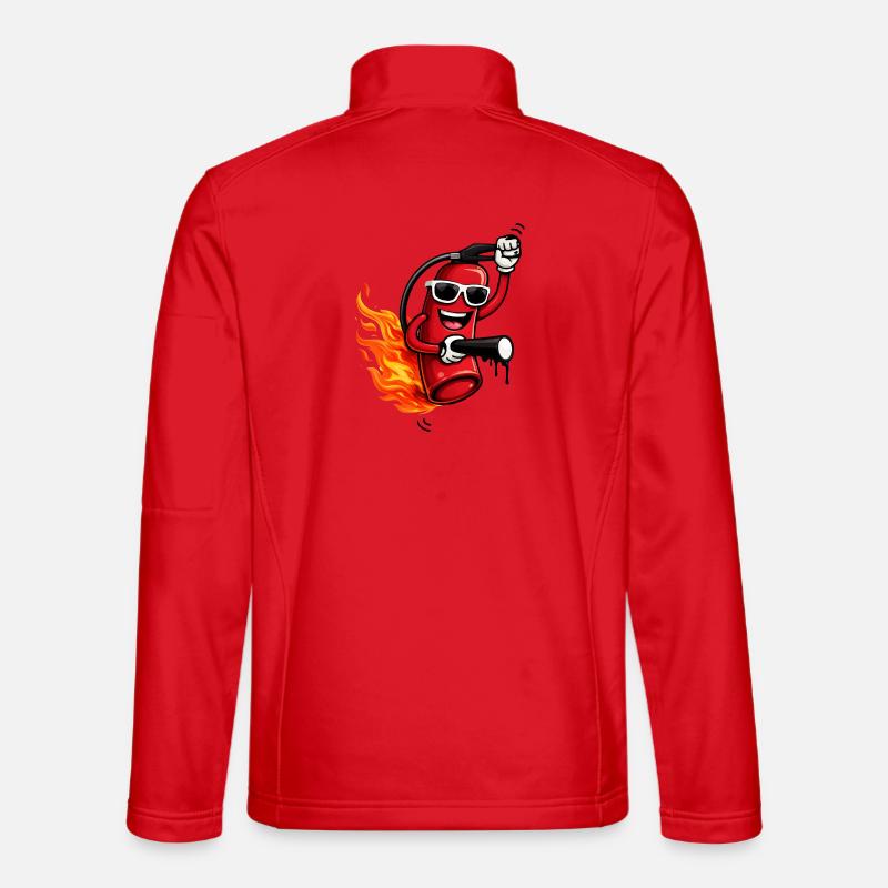 Cool fire extinguisher with flames - Unisex Softshell Jacket - red