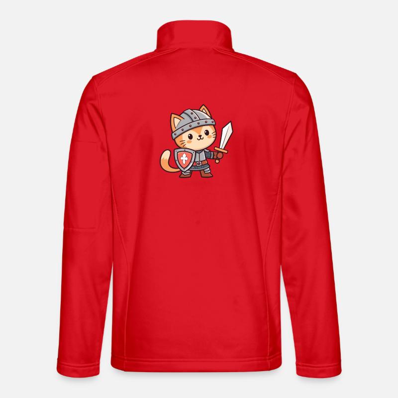 Bezaubernde gepanzerte Ritterkatze - Unisex Softshelljacke - Rot