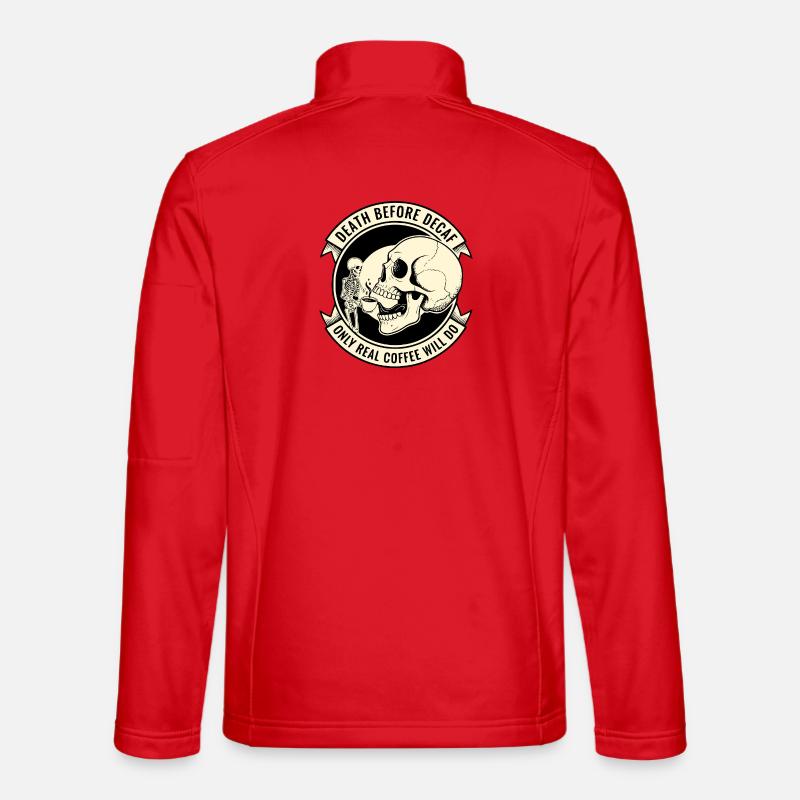 Death Before Decaf Skull Coffee - Unisex Softshell Jacket - red
