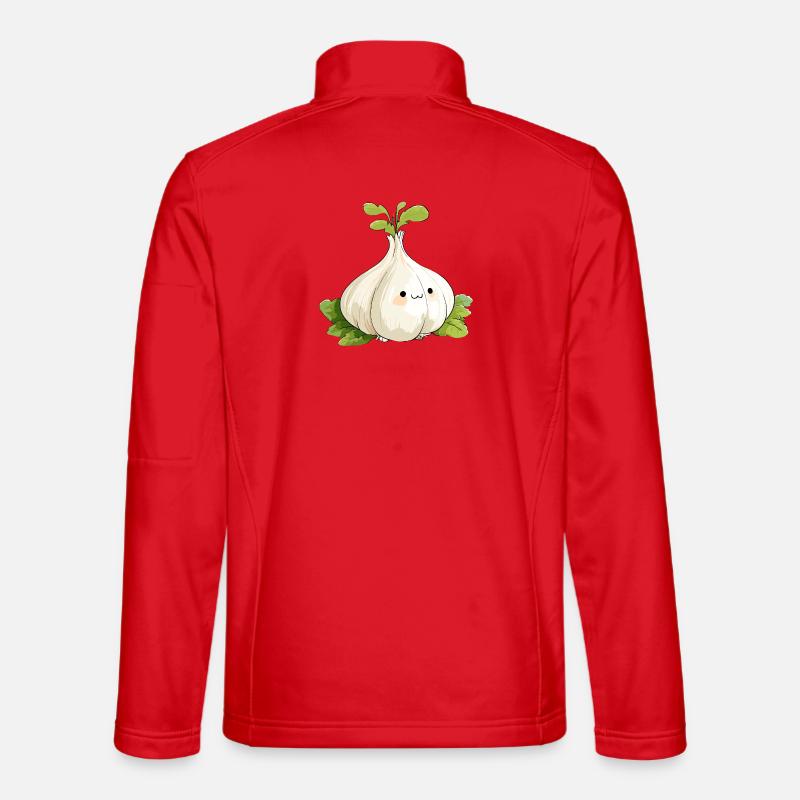 Kawaii Garlic Bulb Mascot Unisex Softshell Jacket
