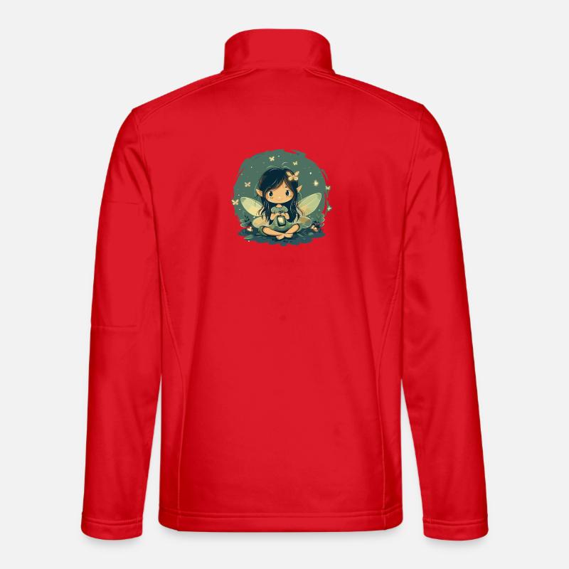 Fée de la forêt avec lanterne Veste en tissu softshell Unisexe
