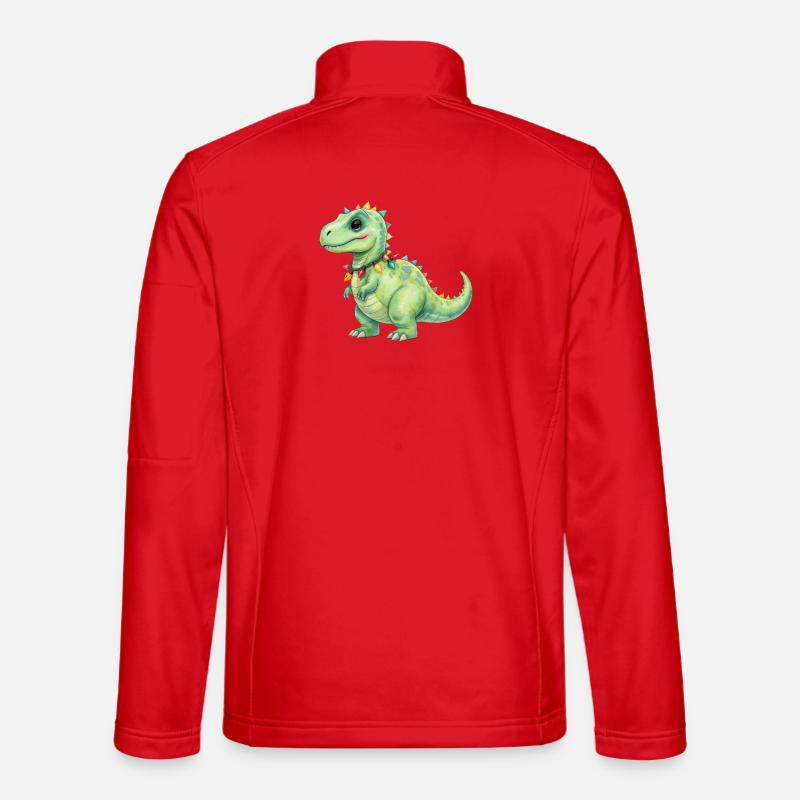 Bunter Dino mit Lichterkette - Unisex Softshelljacke - Rot