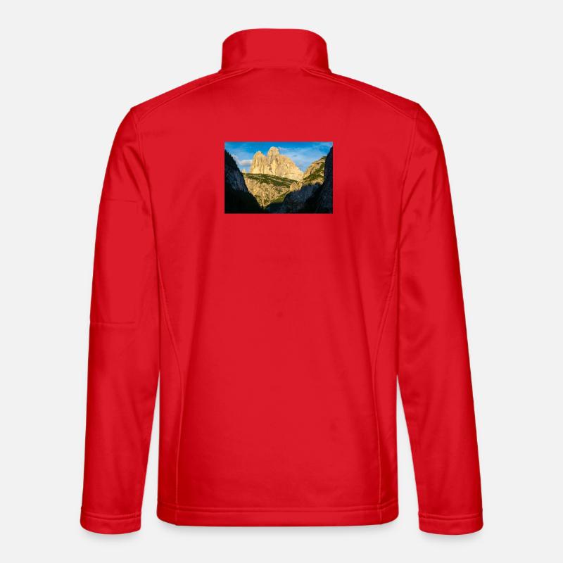 Three Peaks in the evening light - Unisex Softshell Jacket - red