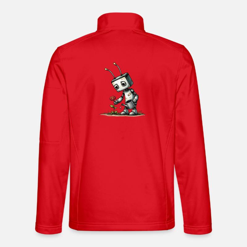 Robot watering a flower Unisex Softshell Jacket