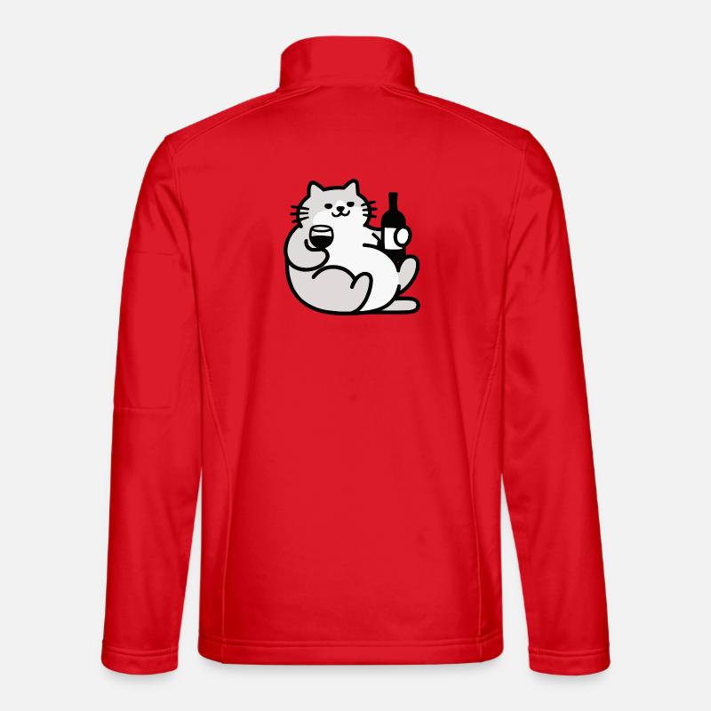 Chat avec illustration de vin Veste en tissu softshell Unisexe