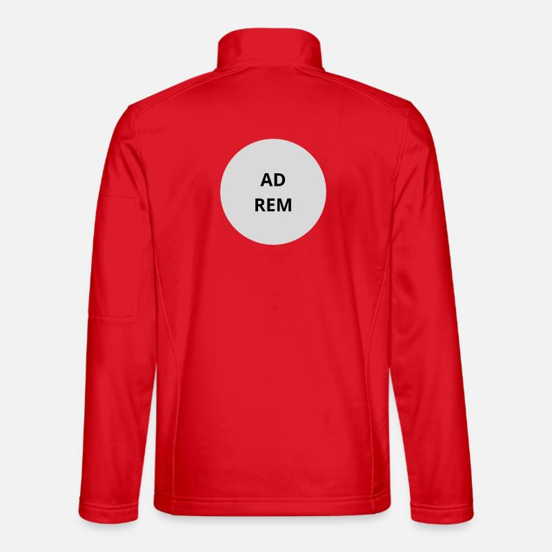 Gray Circle Emblem Text - Unisex Softshell Jacket - red