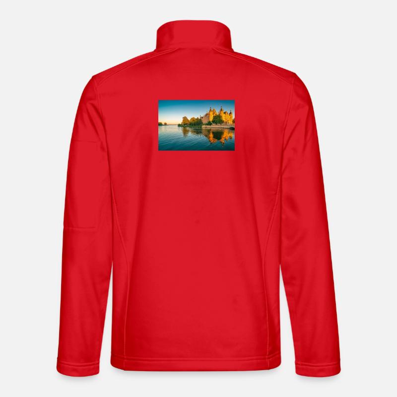 Castle in Schwerin at sunset - Unisex Softshell Jacket - red
