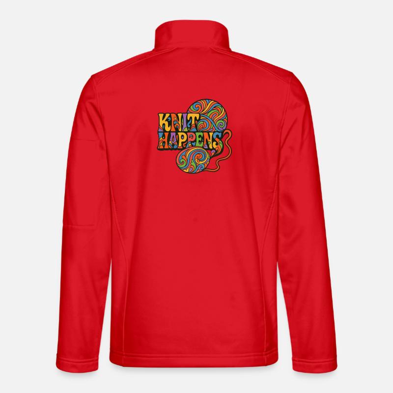 Knit Happens Psychedelische Geschichte - Unisex Softshelljacke - Rot
