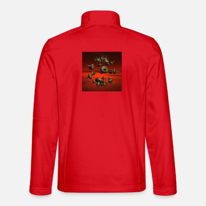 Stachelringe im Orbit - Unisex Softshelljacke - Rot