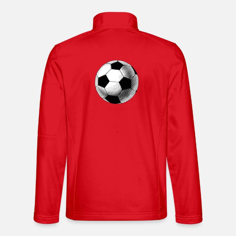 Black and White Sketch Balloon - Unisex Softshell Jacket - red