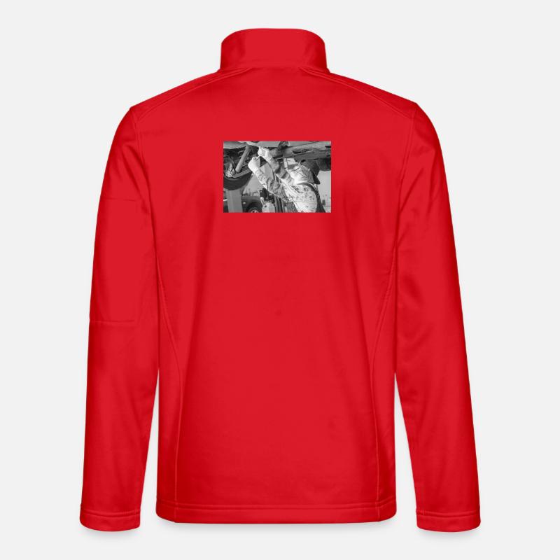 Katzenmechaniker unter dem Auto - Unisex Softshelljacke - Rot