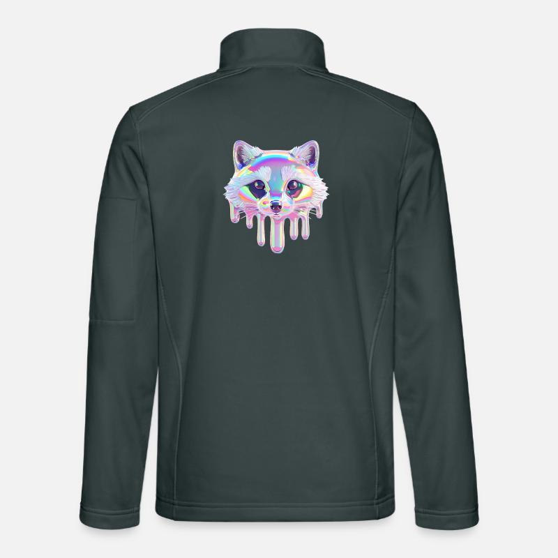 Neon Waschbär – Bunter Tropf Look Unisex Softshelljacke