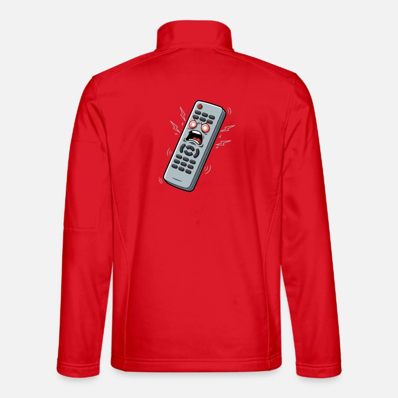 Screaming Remote Control Cartoon - Unisex Softshell Jacket - red