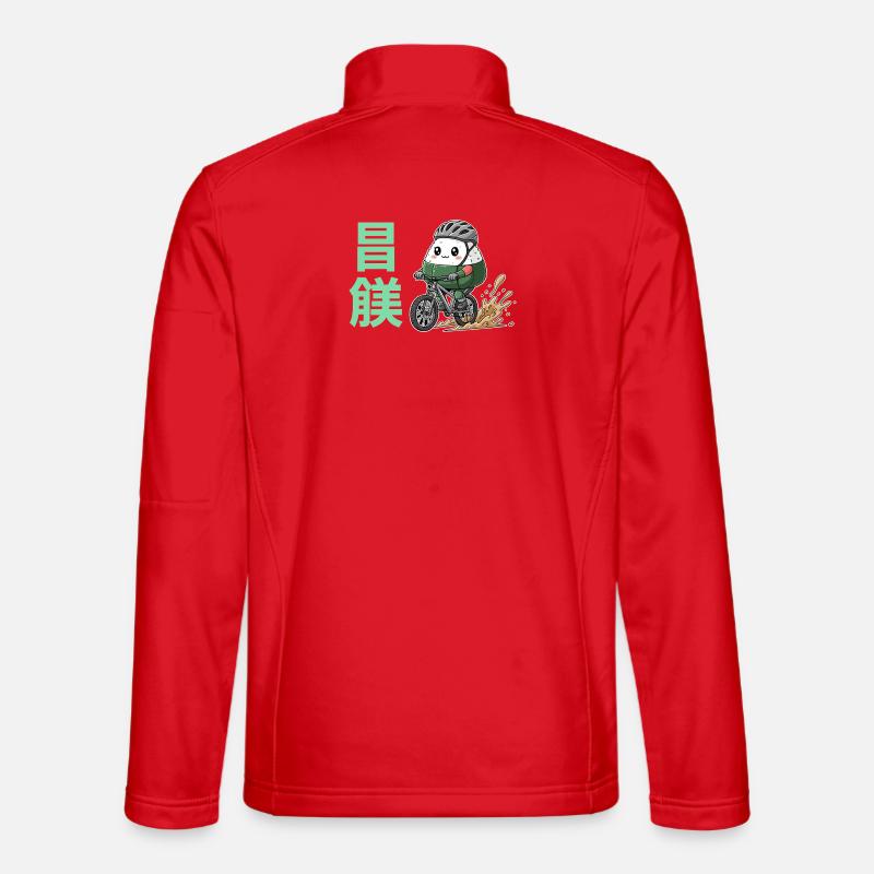 Kawaii Onigiri Radfahrer-Schlammspritzer - Unisex Softshelljacke - Rot