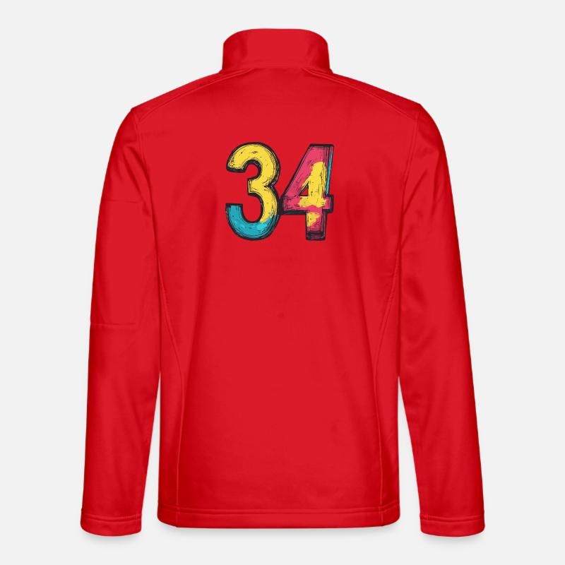 34 Zahl Bunt - Unisex Softshelljacke - Rot