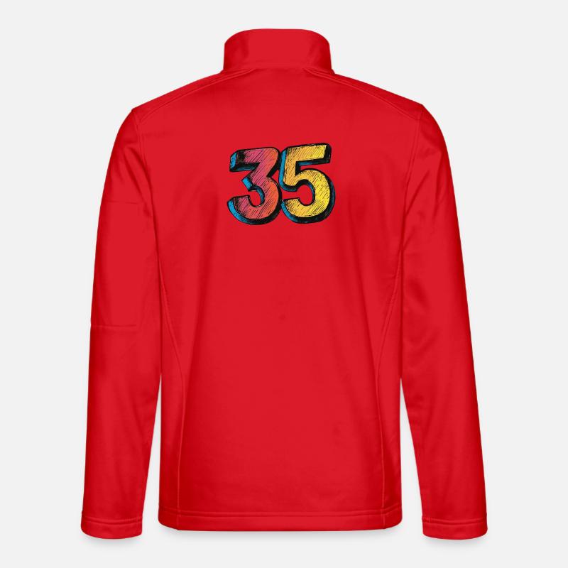35 Zahl Bunt - Unisex Softshelljacke - Rot